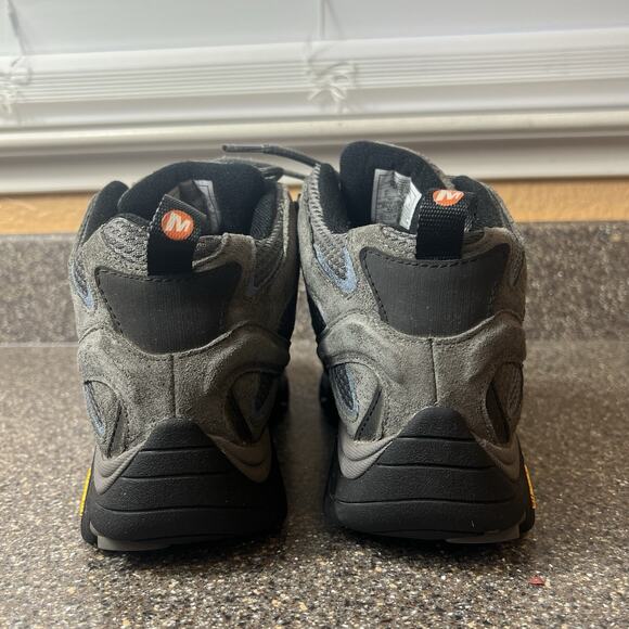 Merrell Granite Gray Leather/Mesh Hiking Ankle Boots Womens Size 7 Lace Up Shoes - Picture 9 of 11